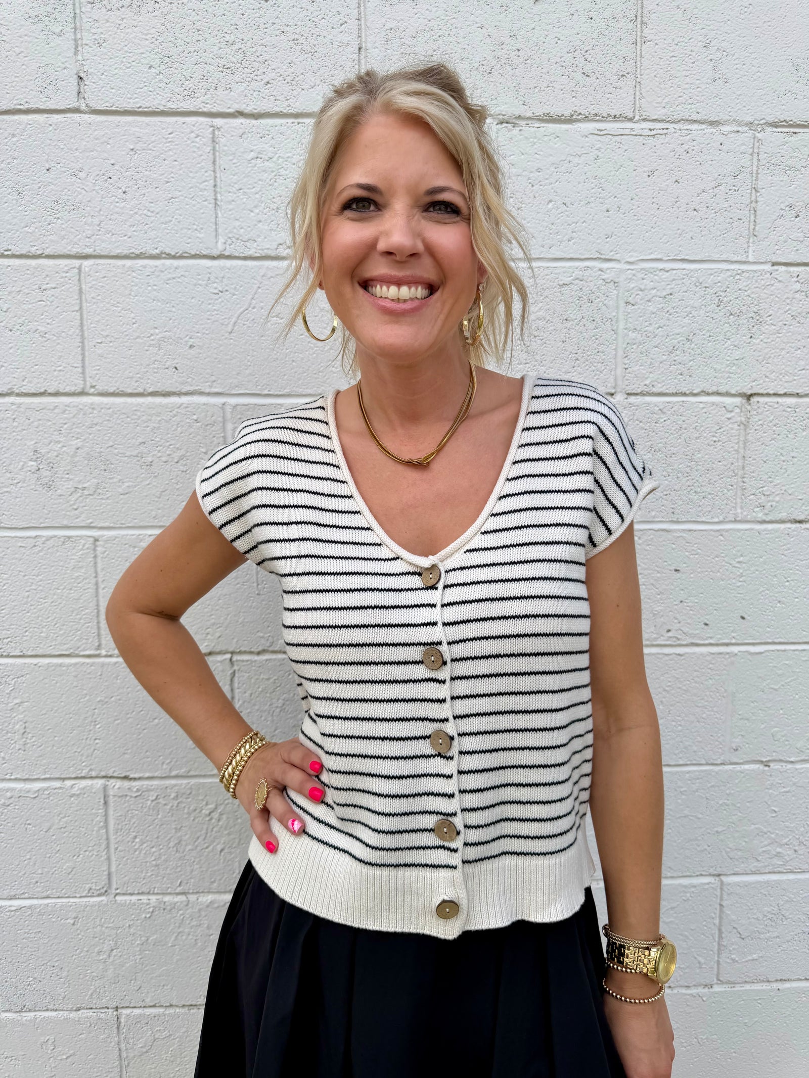 Caroline Striped Cardigan