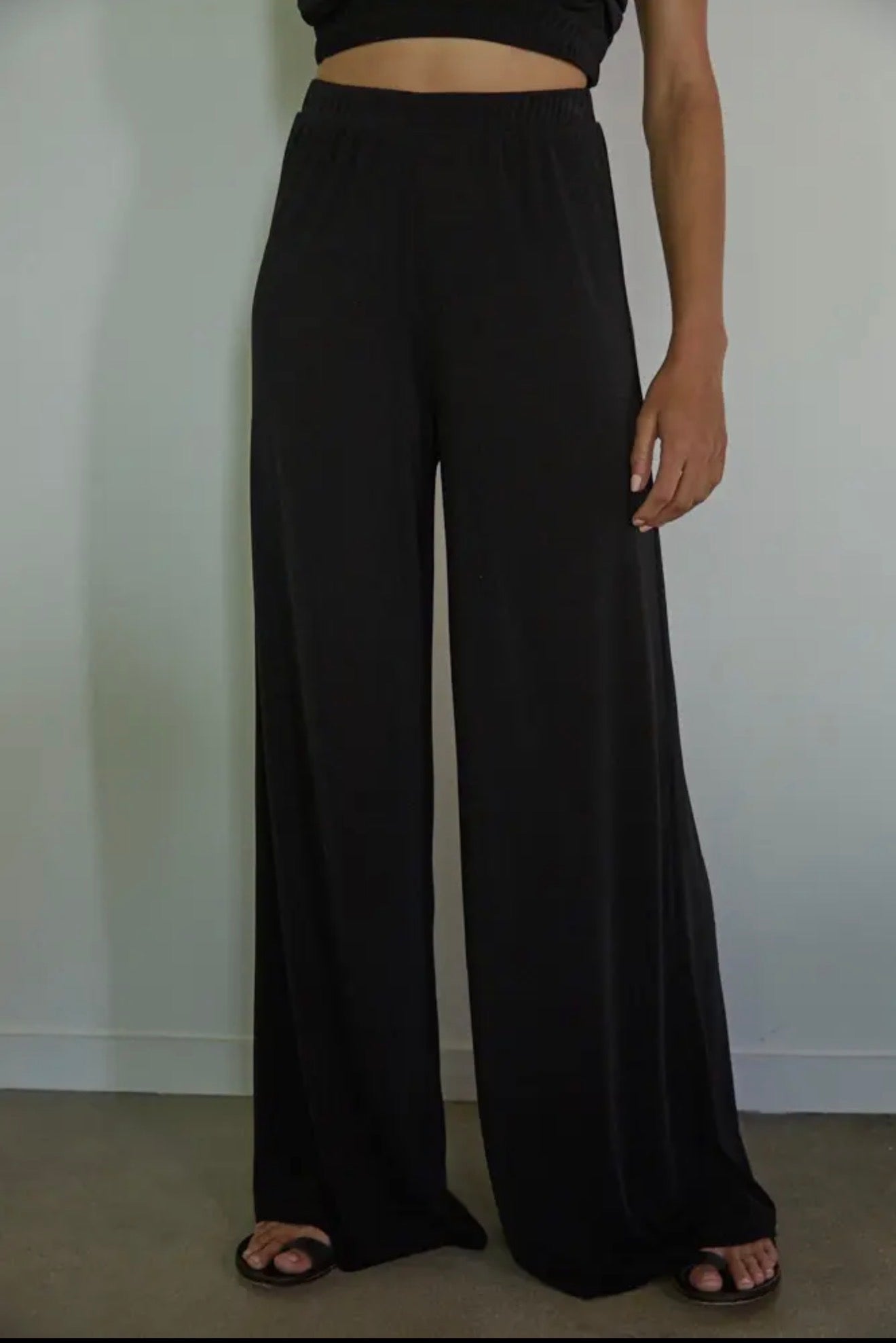Flowy Knit Wide-Leg Pants