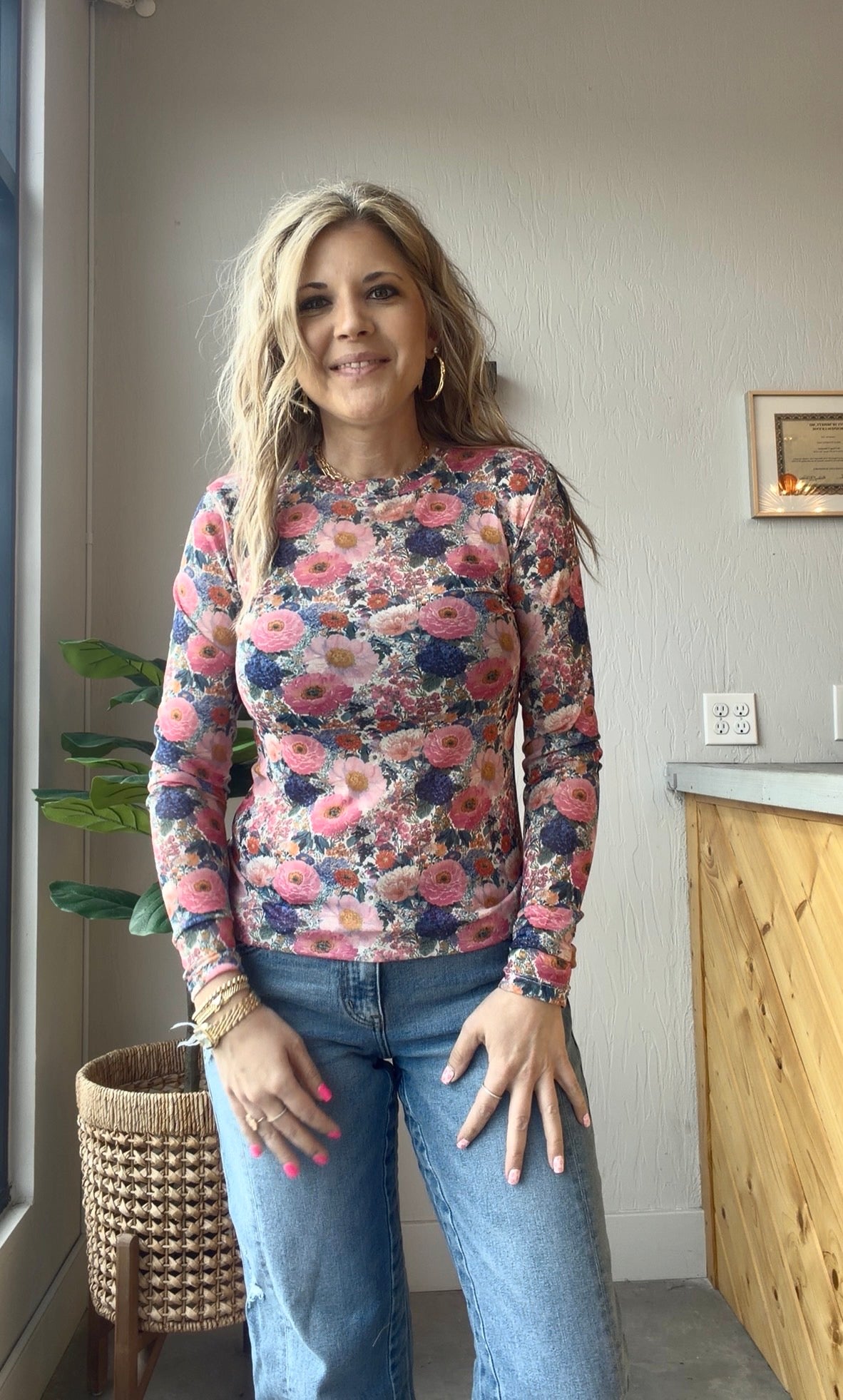 French Garden Mesh Top