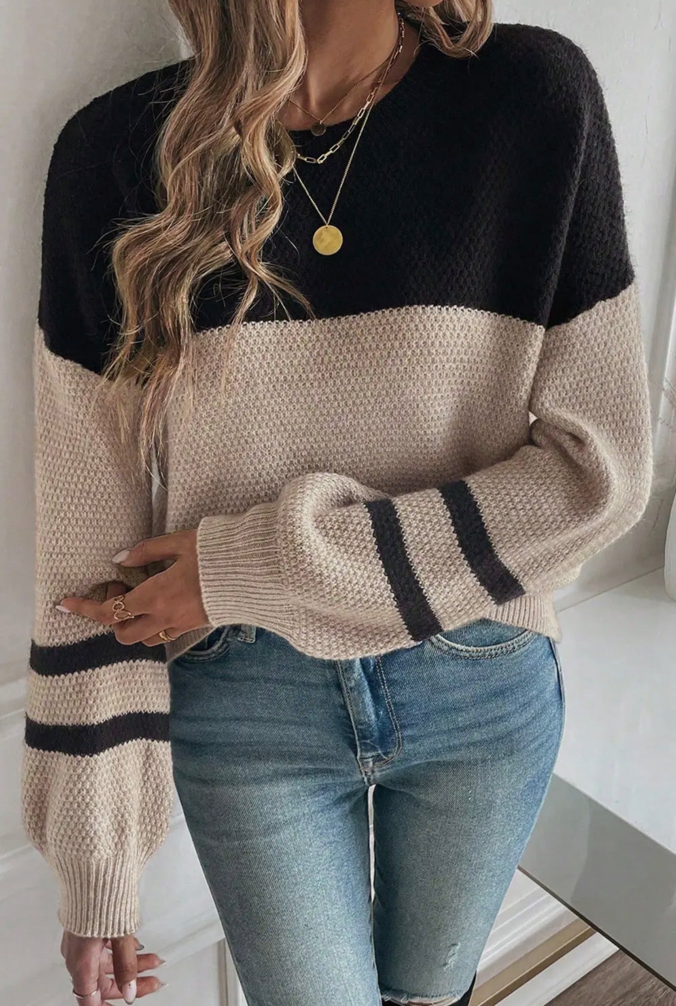 Coffee Date Colorblock Sweater