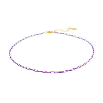 Purple Small Paperclip Necklace