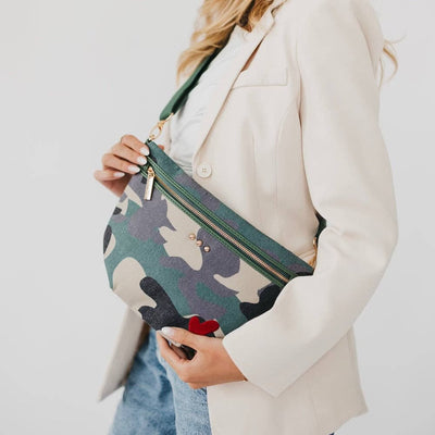 Love Note Canvas Belt Bag-Camo