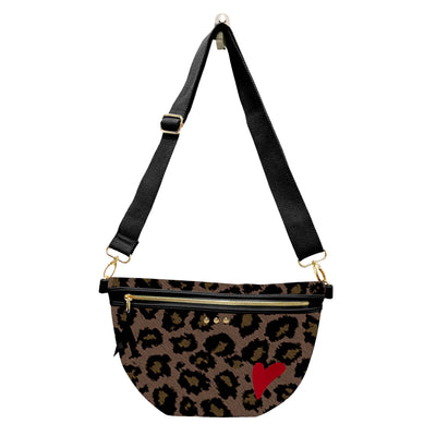 Love Note Canvas Belt Bag-Leopard
