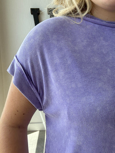 Ribbed Mineral Wash Top