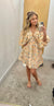 Yellow Floral Bubble Sleeve Dress