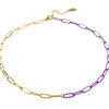 Purple & Gold Paperclip Necklace