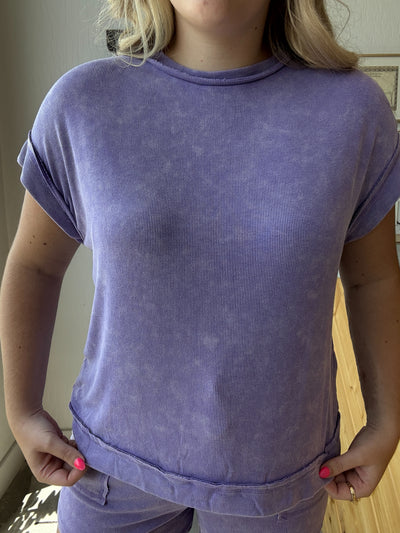 Ribbed Mineral Wash Top