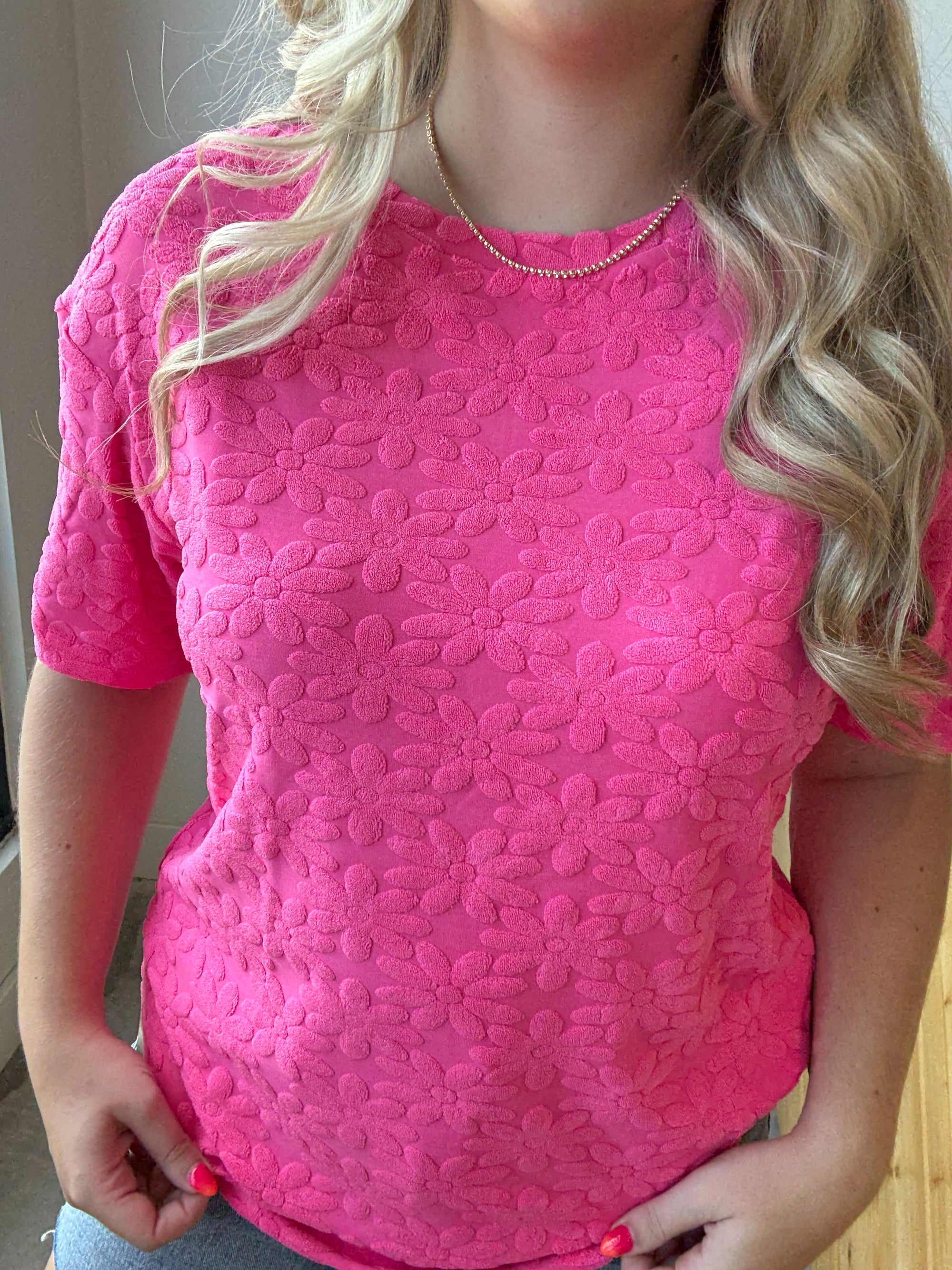 Hot Pink Floral Top