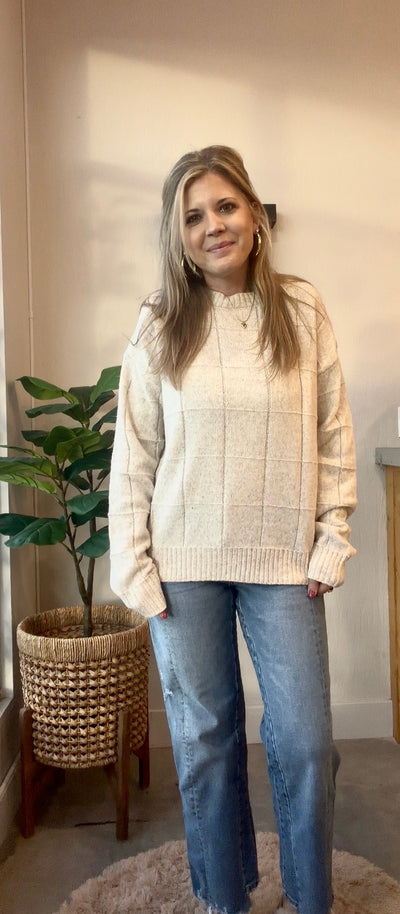 Oat Grid Sweater