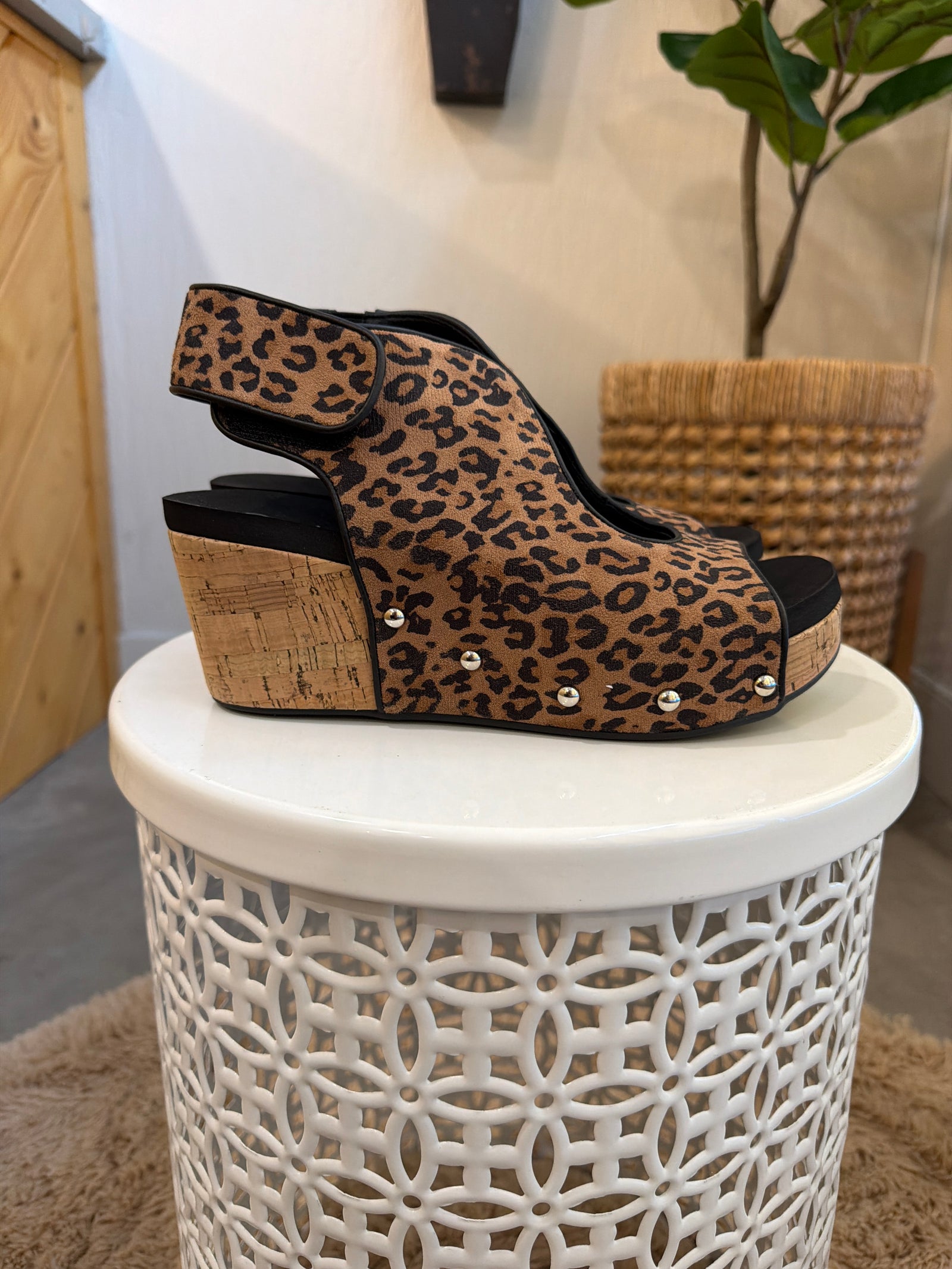 Corky's "Frisky" Leopard Wedge