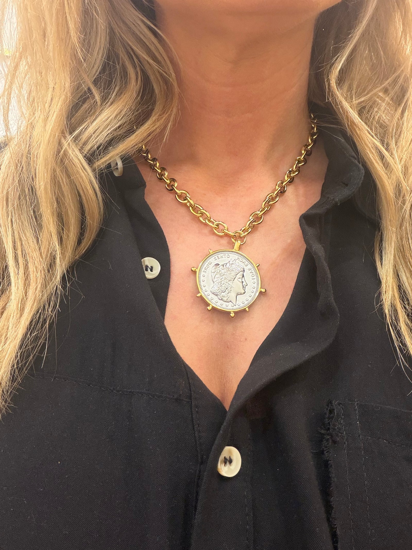 Two-Toned Coin Necklace
