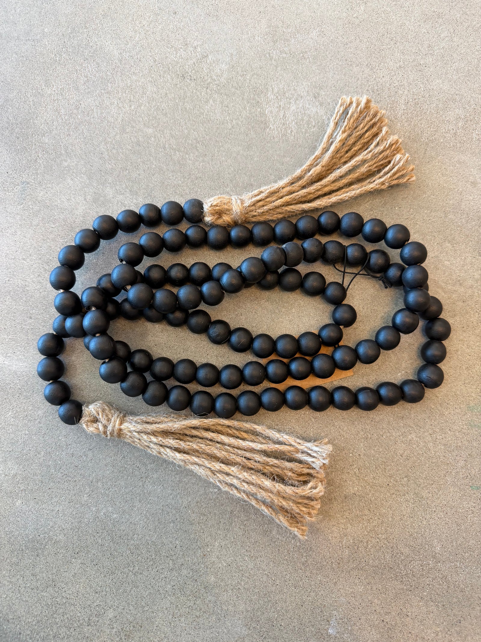 Black Wood Beaded Garland