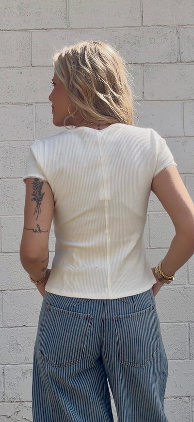 Lila Button Top
