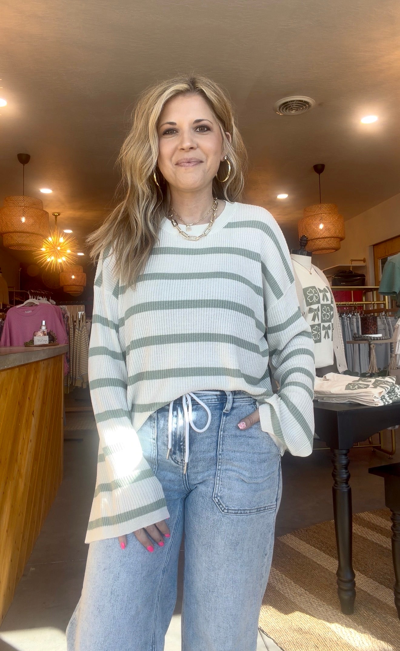 Sage + Cream Sunday Knit