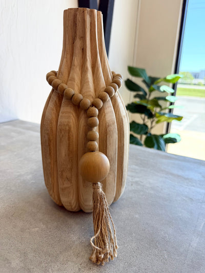 Natural Wood Bead Tassel