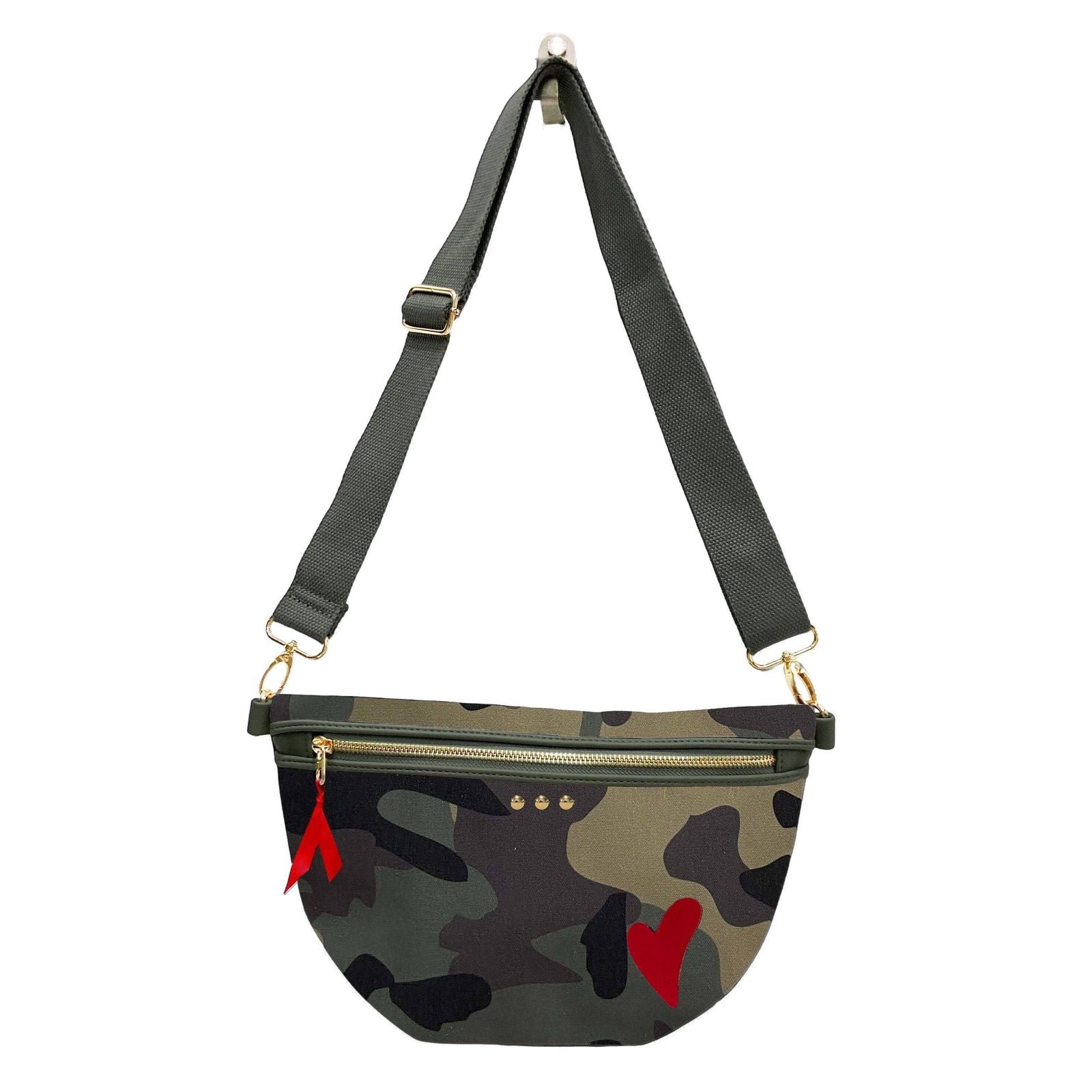 Love Note Canvas Belt Bag-Camo
