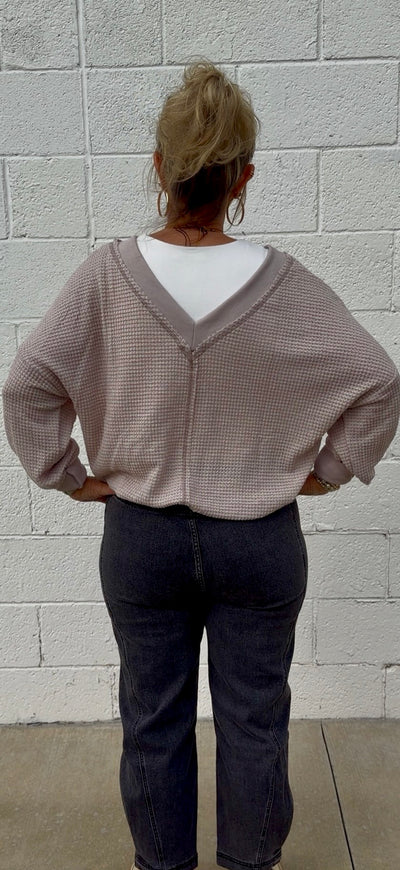 Willa Textured V-Neck Top