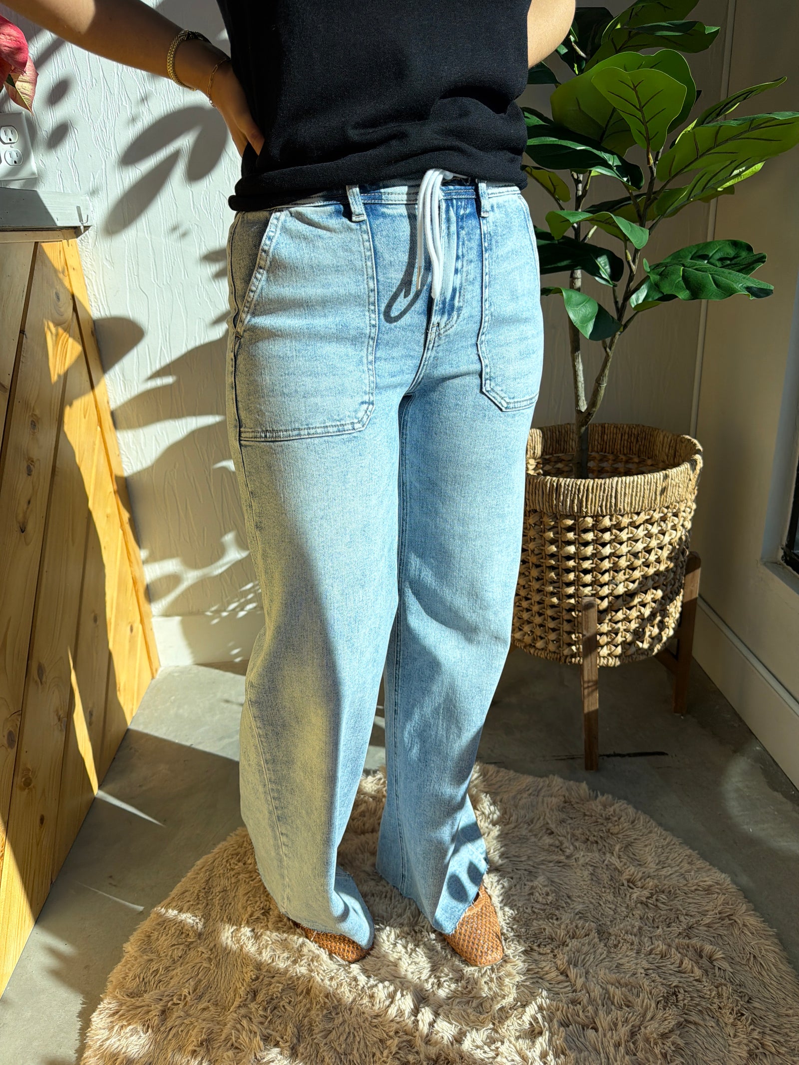 Flying Monkey High Rise Drawstring Wide Leg