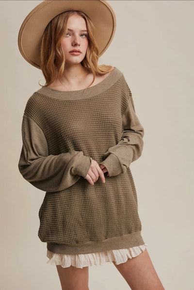 Olive Grove Waffle Knit