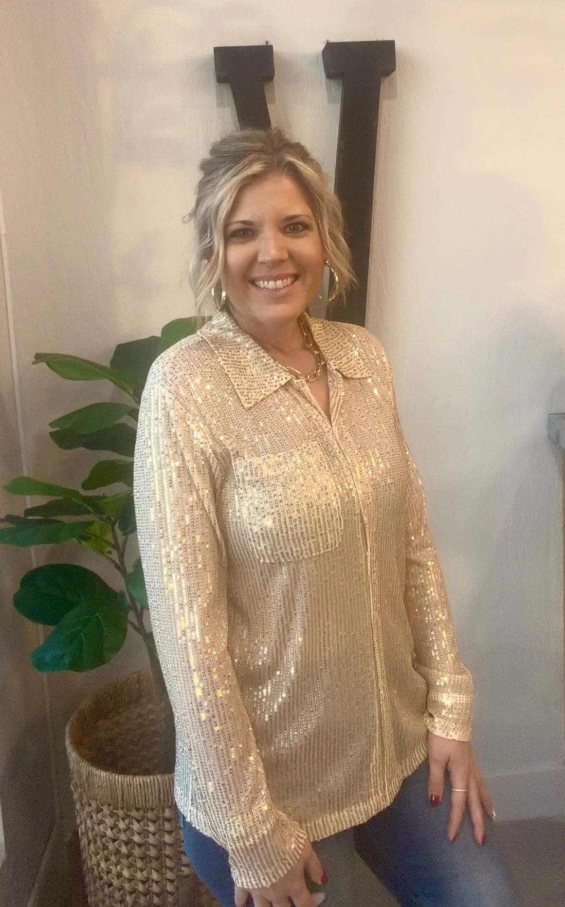 Golden Hour Sequin Top