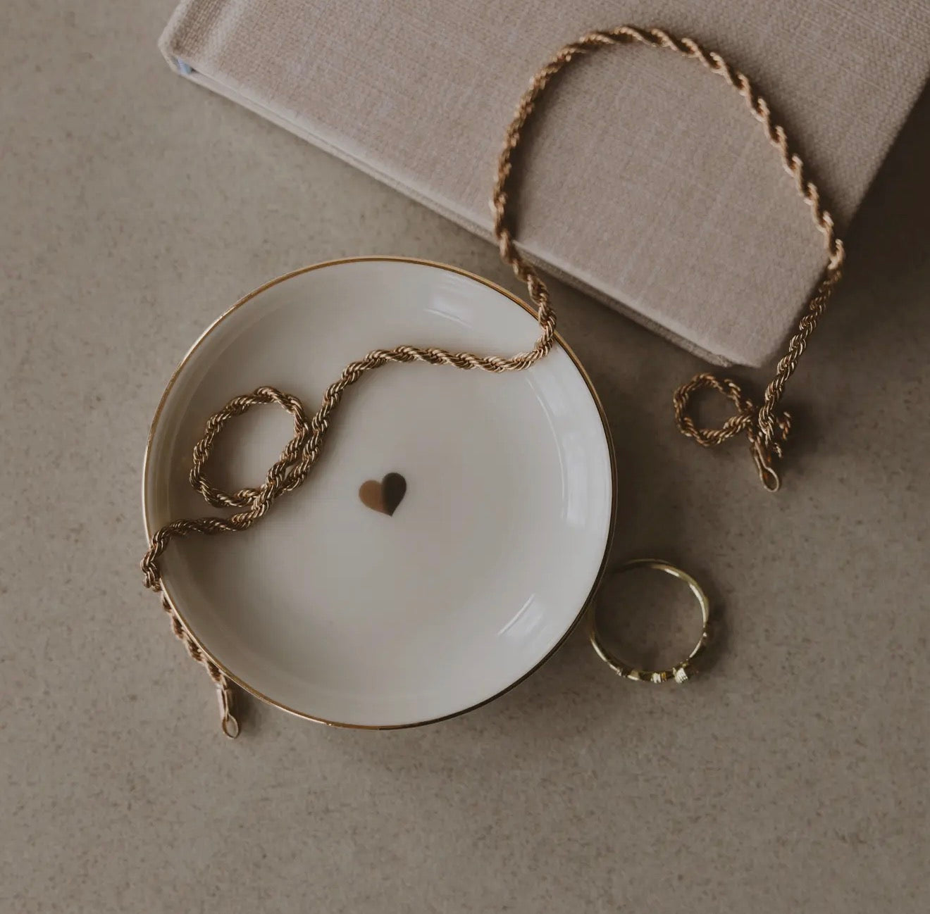 Gold Heart Jewelry Dish