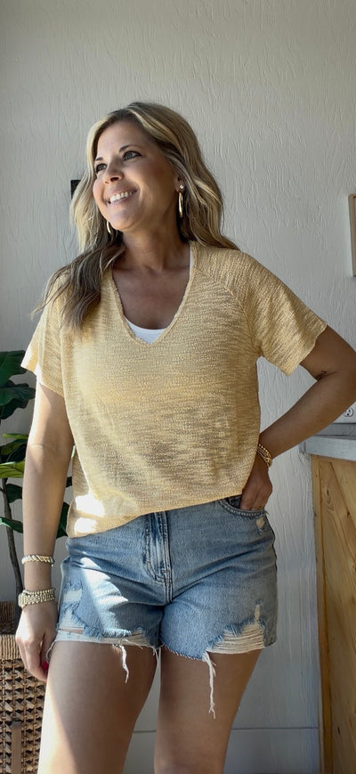 Sunkissed Slub Raglan Top