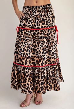 Crimson Wild Maxi Skirt