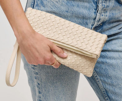 Aria Woven Wristlet Clutch