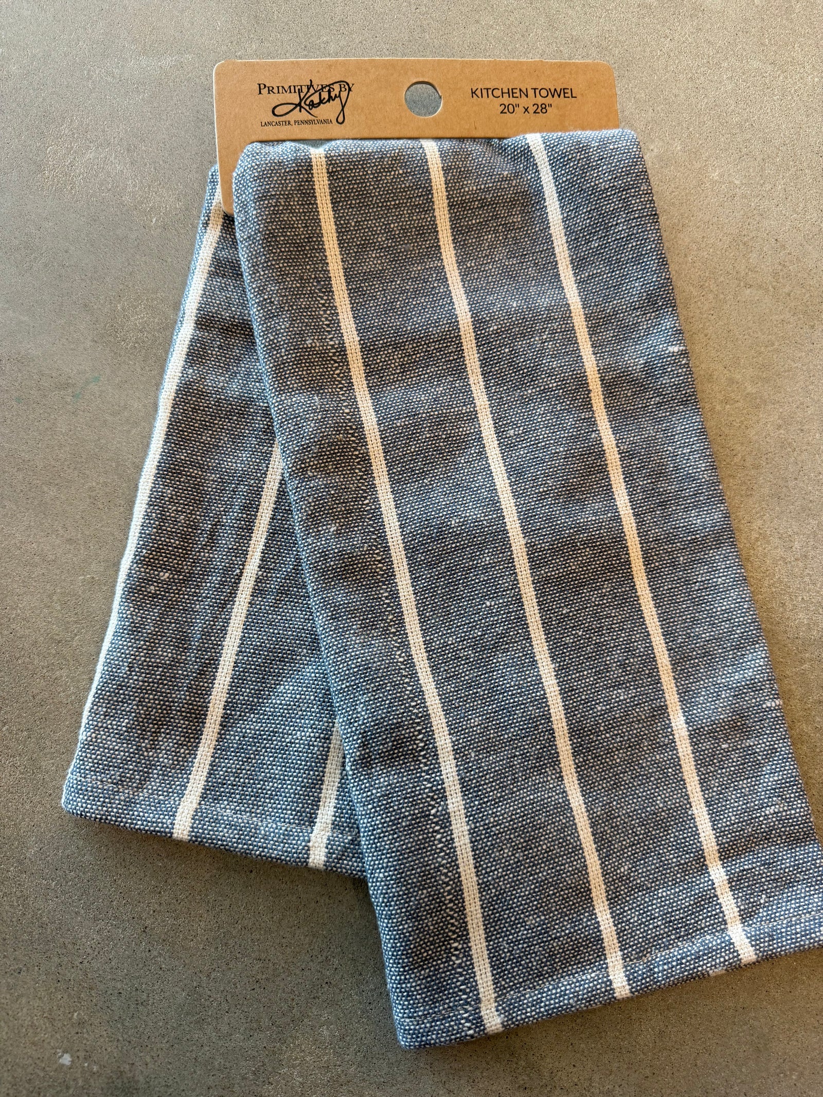 Blue Cream Stripe Kitchen Towel