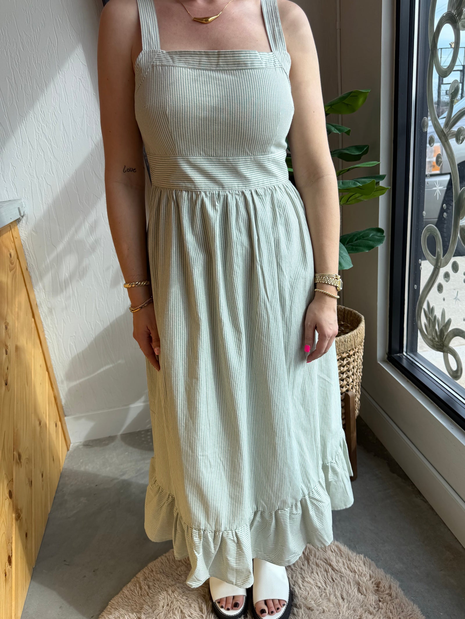 Sagebrook Stripe Apron Dress