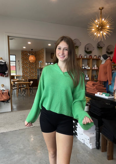 Apple Green Long-Sleeve Sweater