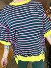 Green & Pink Striped Shirt