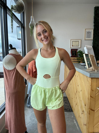 Lime Athletic Cutout Romper