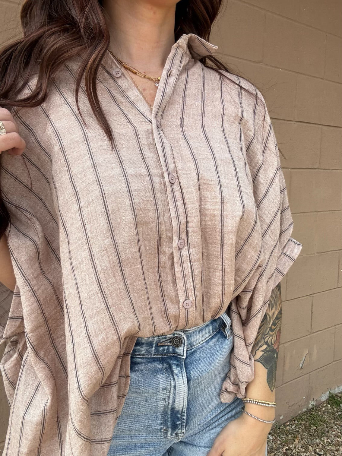 Drop Shoulder Woven Top