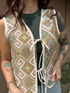 Ethnic Woven Tie Front Vest