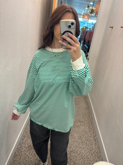 Green Striped Top