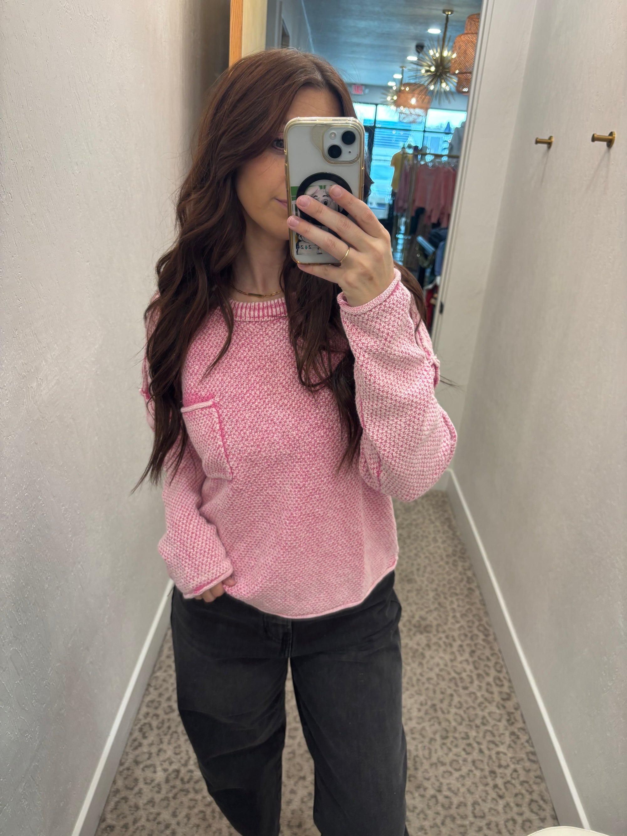 Pink Wave Sweater