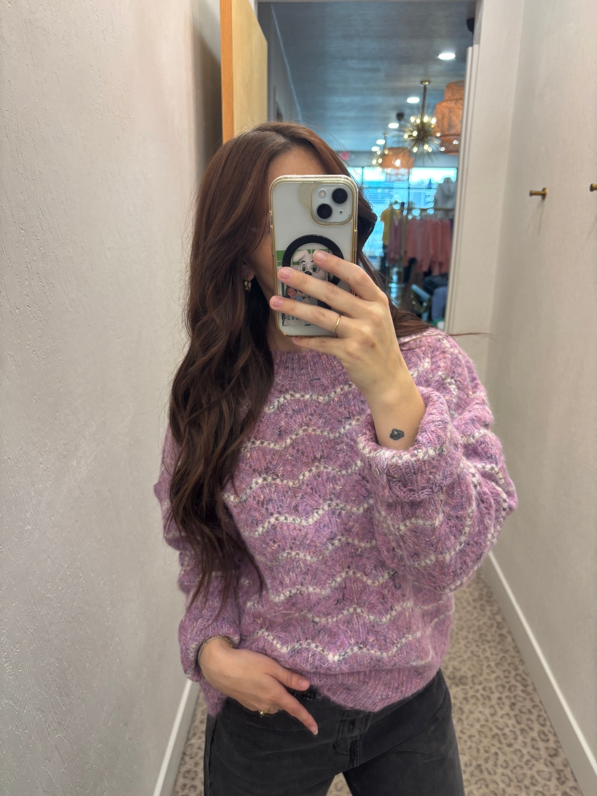 Lavender Striped Sweater