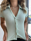 Mint Collared Tee