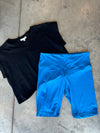 Bright Blue Butter Soft Biker Shorts