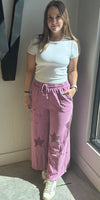 Flowy Star Patched Sweatpants