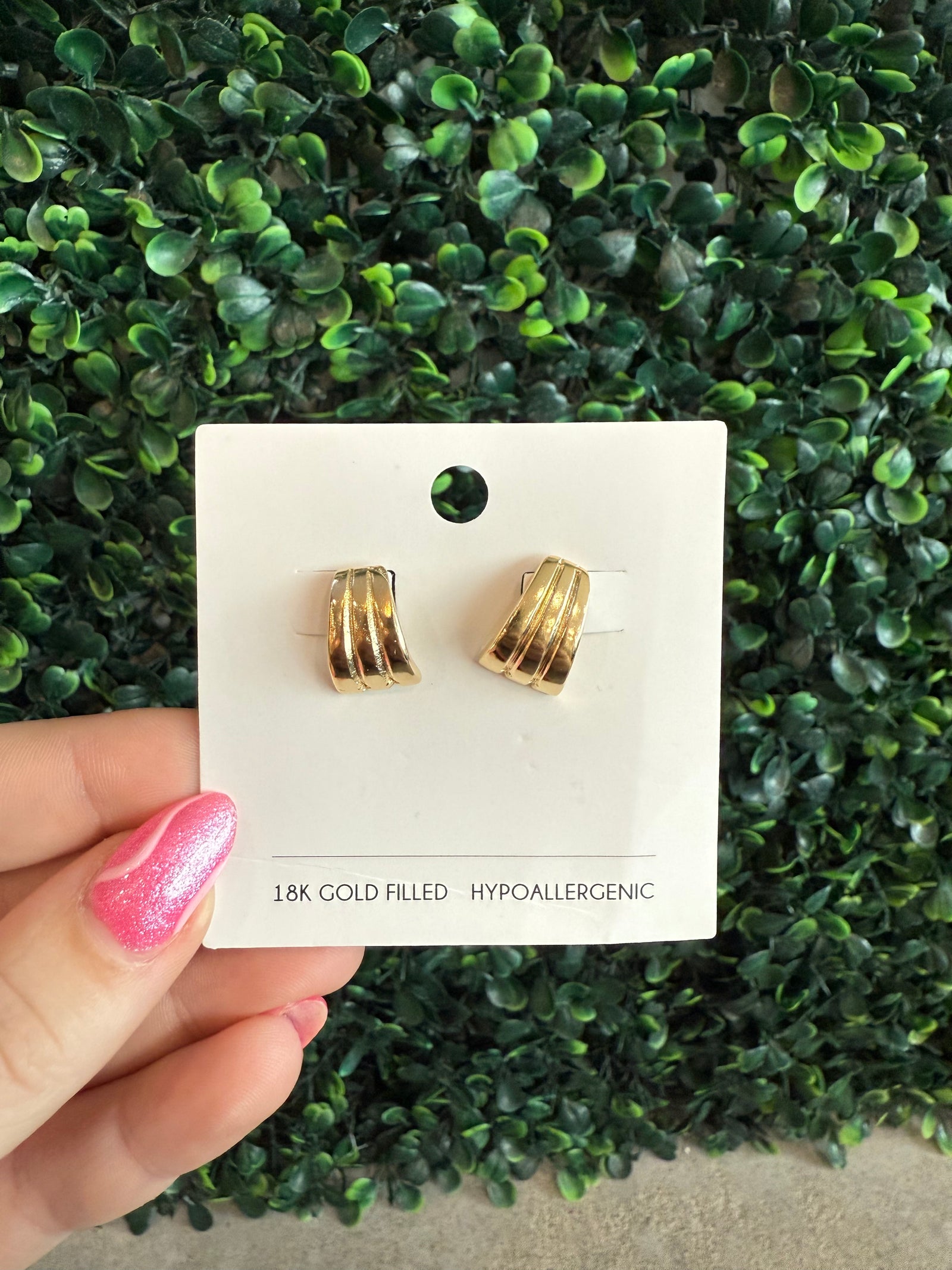 Gold Broom Stud Earrings