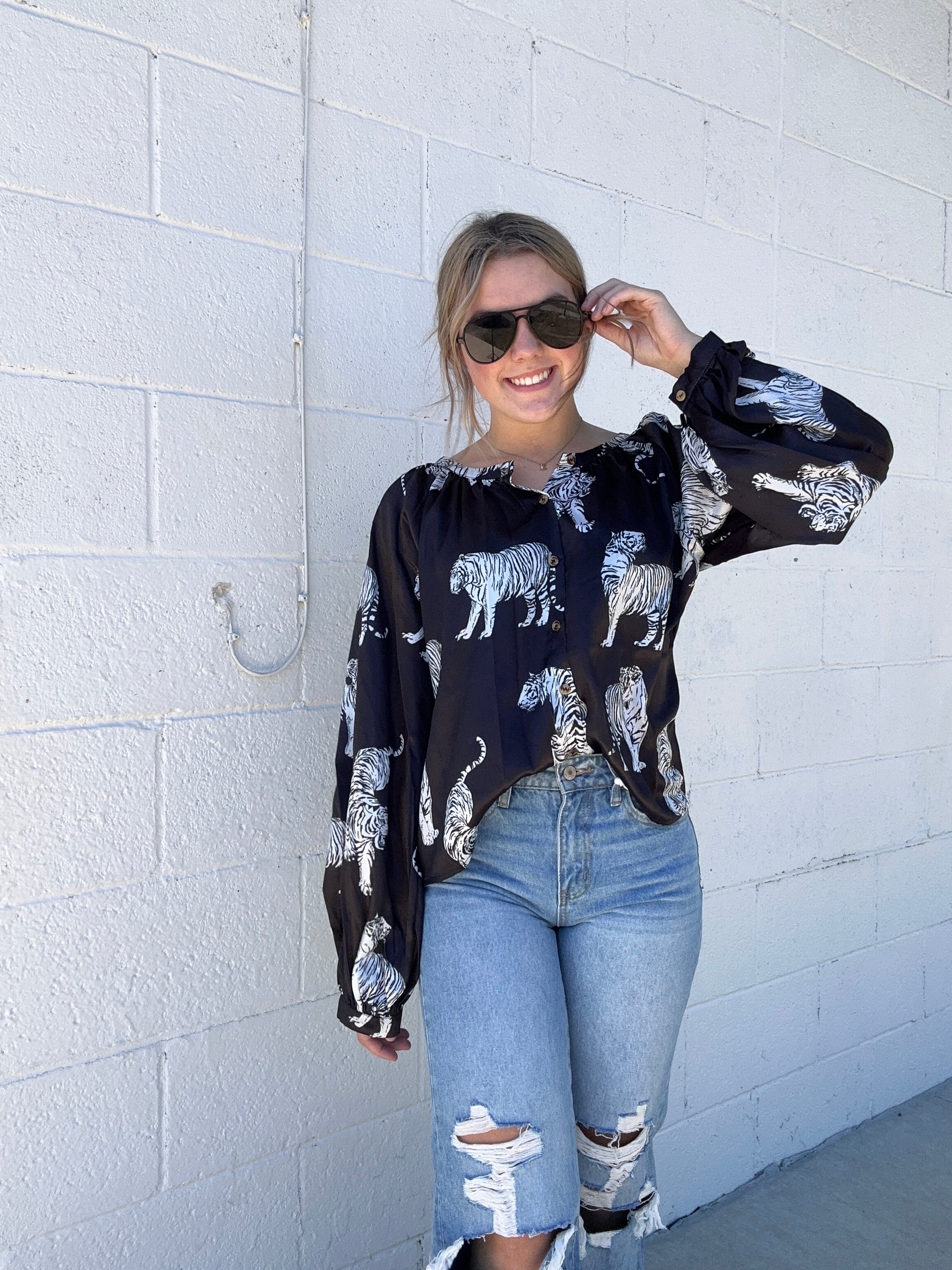 Tiger Printed Blouse