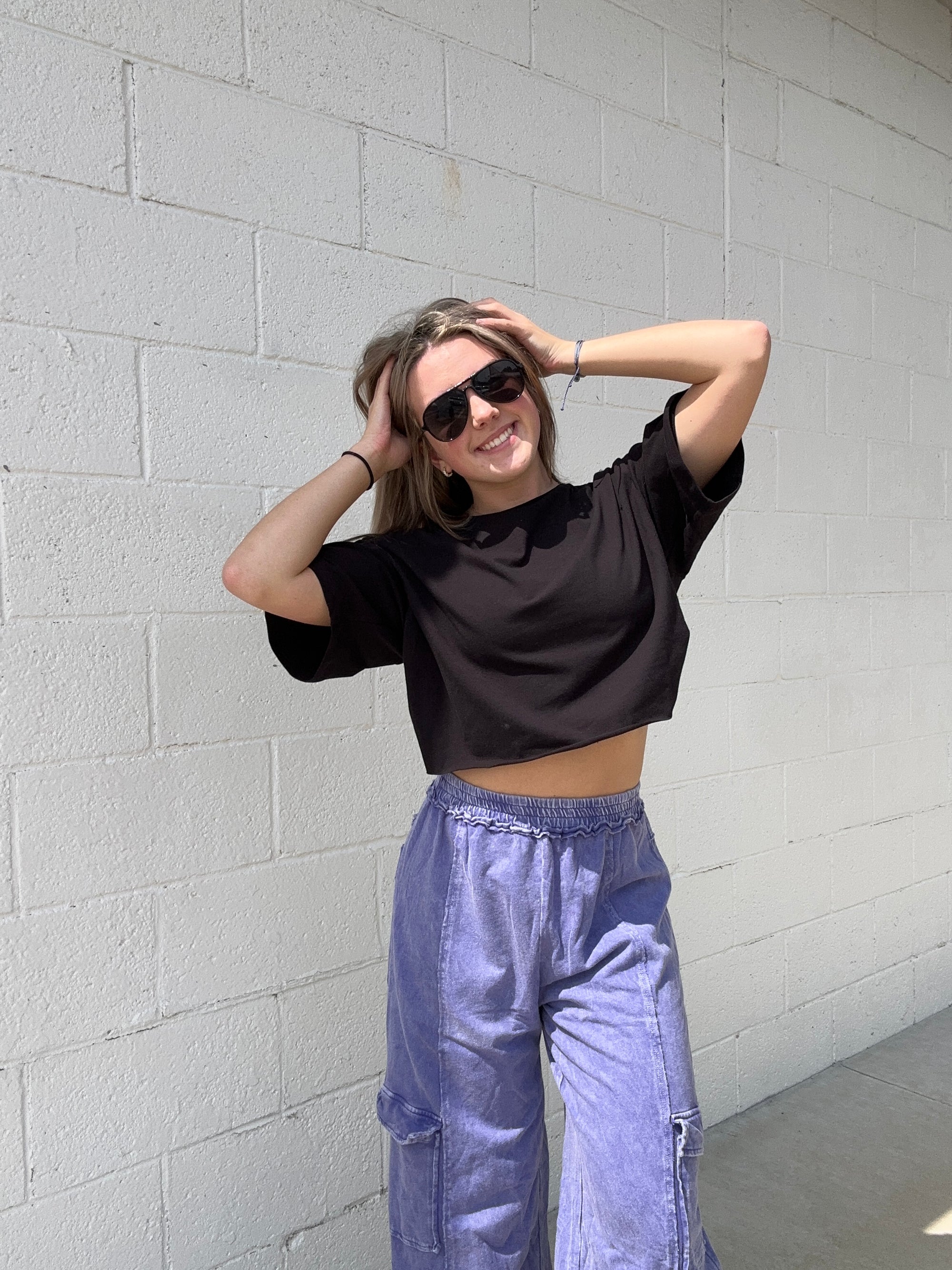 Black Cropped T-Shirt