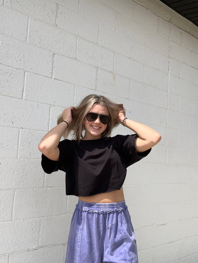 Black Cropped T-Shirt