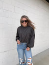 Gray Ribbed Long Sleeve