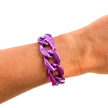 Purple Metallic Chain Bracelet