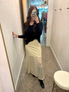 Beige Knitted Maxi Skirt