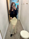 Beige Knitted Maxi Skirt