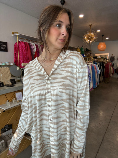Taupe Pattern Top